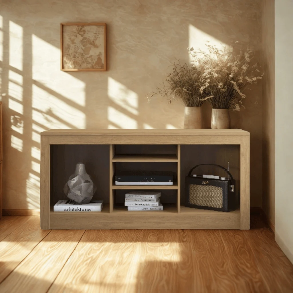 Rack Barcelona terracota en ambiente cálido